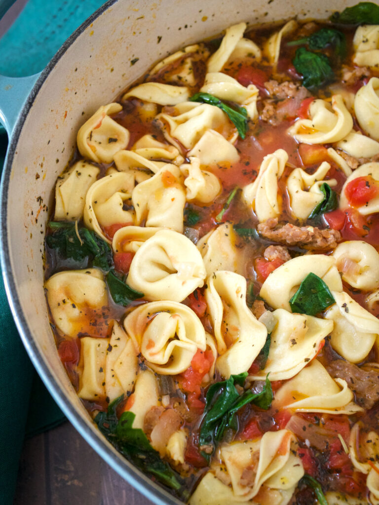 Sausage and Tortellini Spinach Soup – Recipes By Val