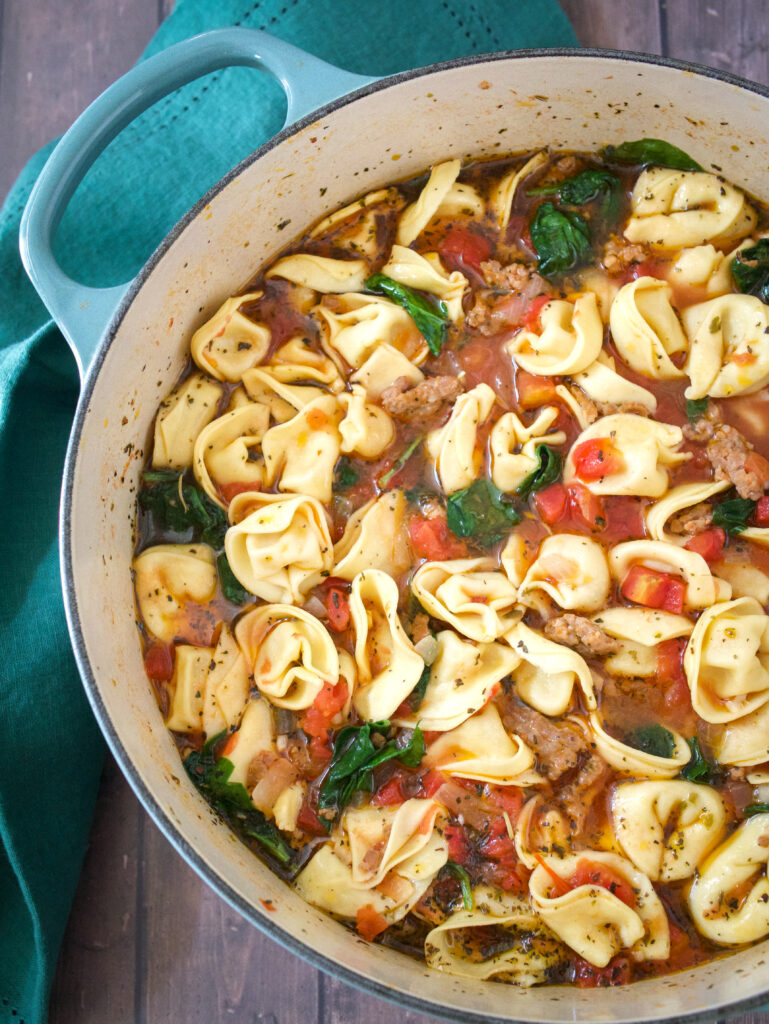 Sausage and Tortellini Spinach Soup – Recipes By Val